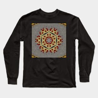 Ornate Kaleidoscope based on Crimson Defiance (Seamless) 20 Long Sleeve T-Shirt